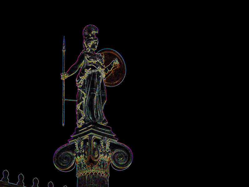 Athena statue on a column