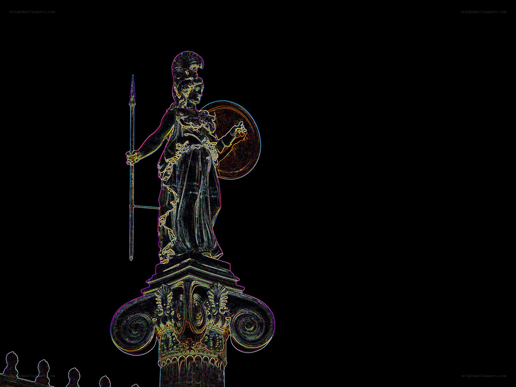 Athena statue on a column