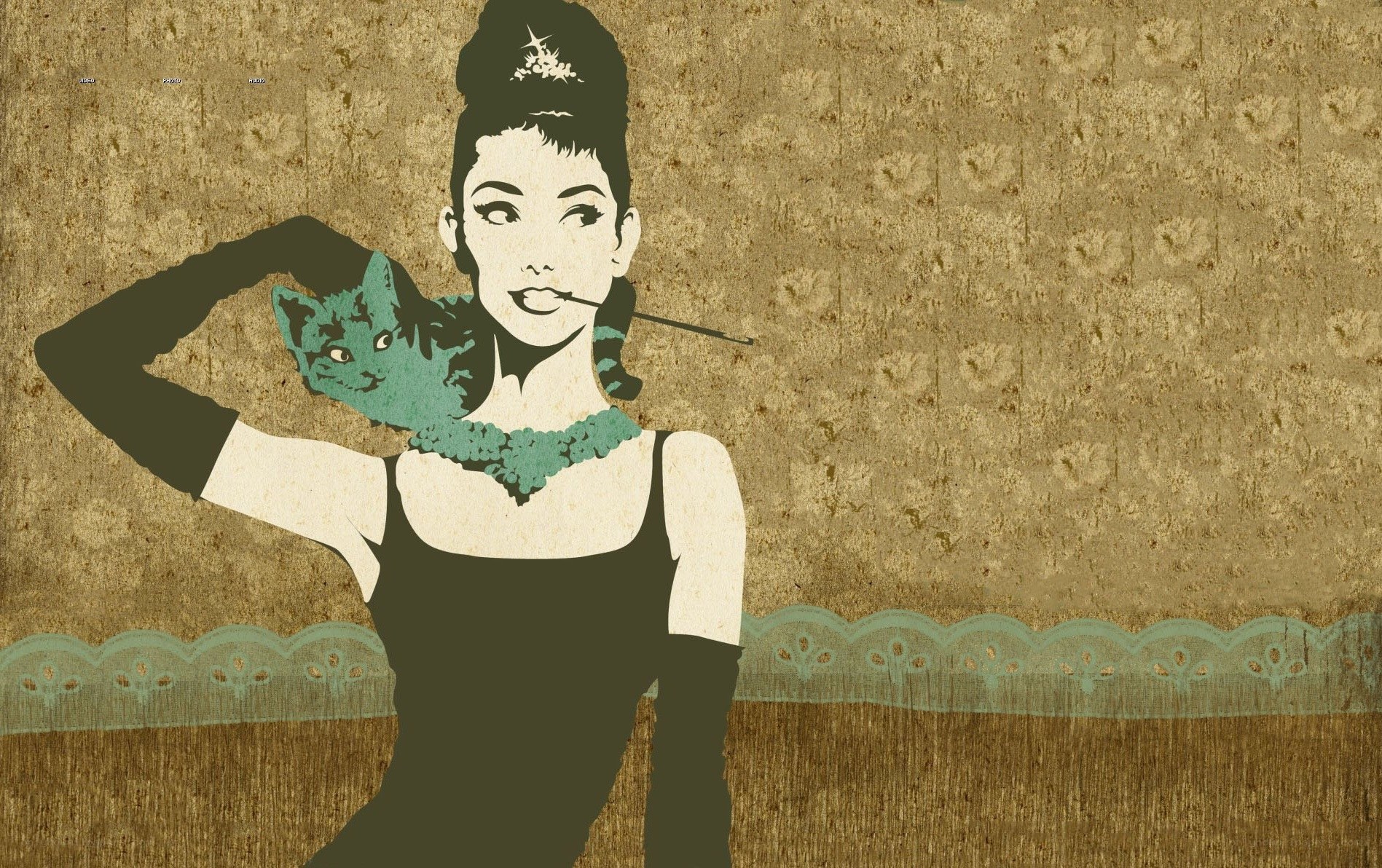 Athena with cat illustration