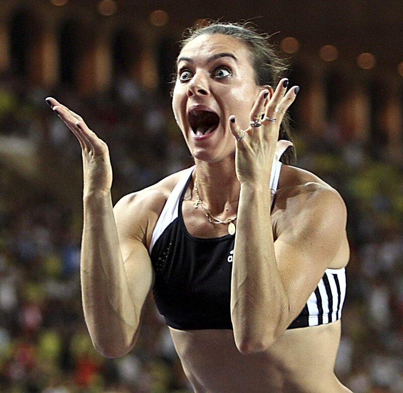 Athlete celebrates victory