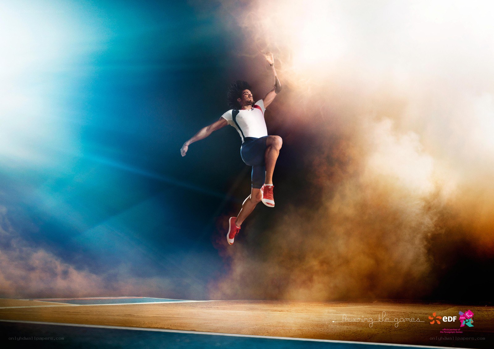 athlete in mid-air jump