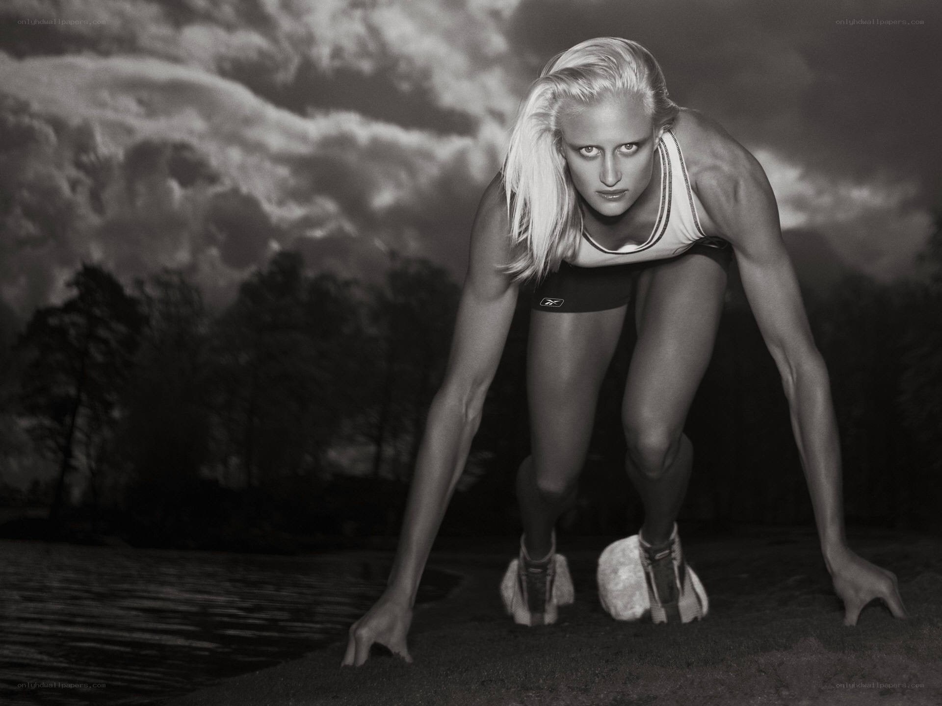 athlete in starting position