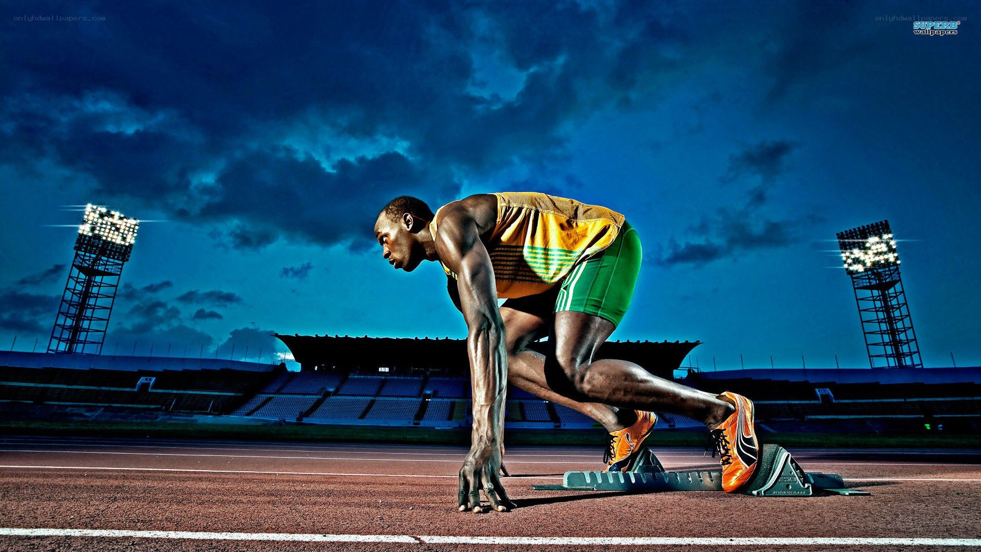 athlete in starting position