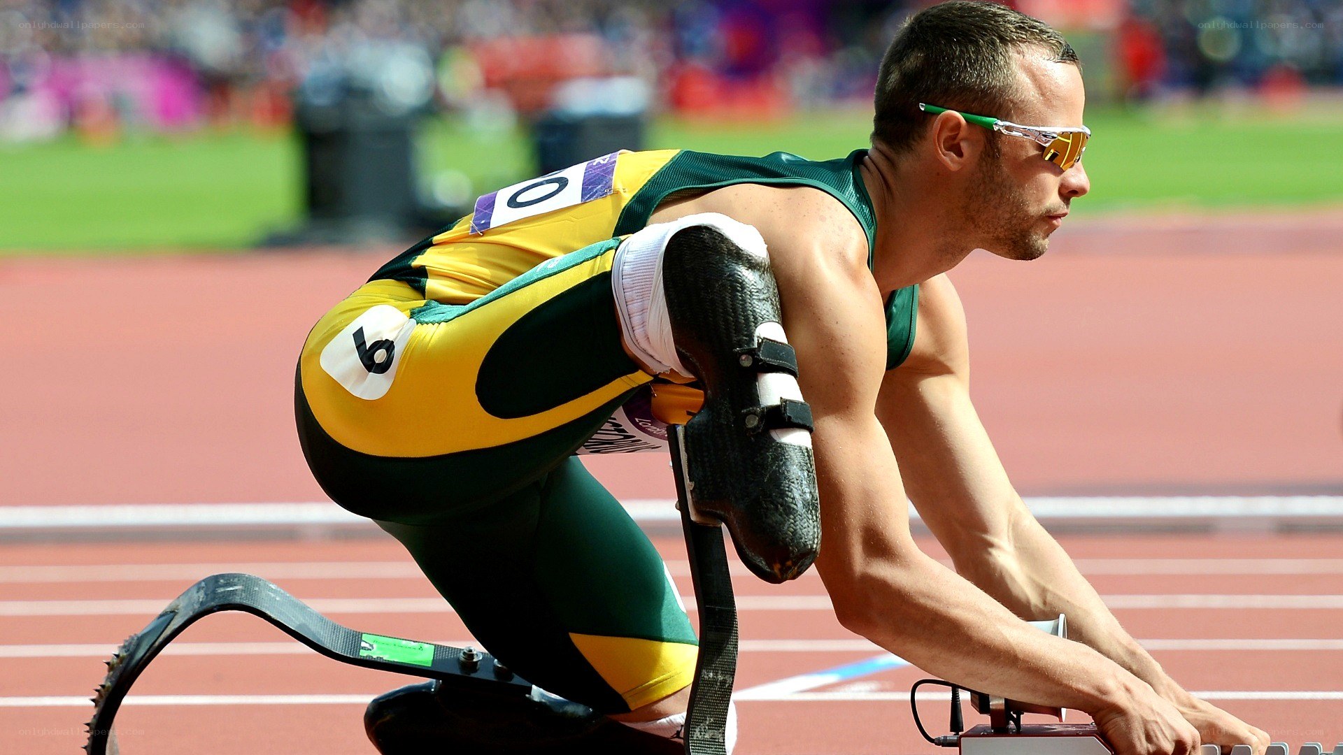 athlete in starting position