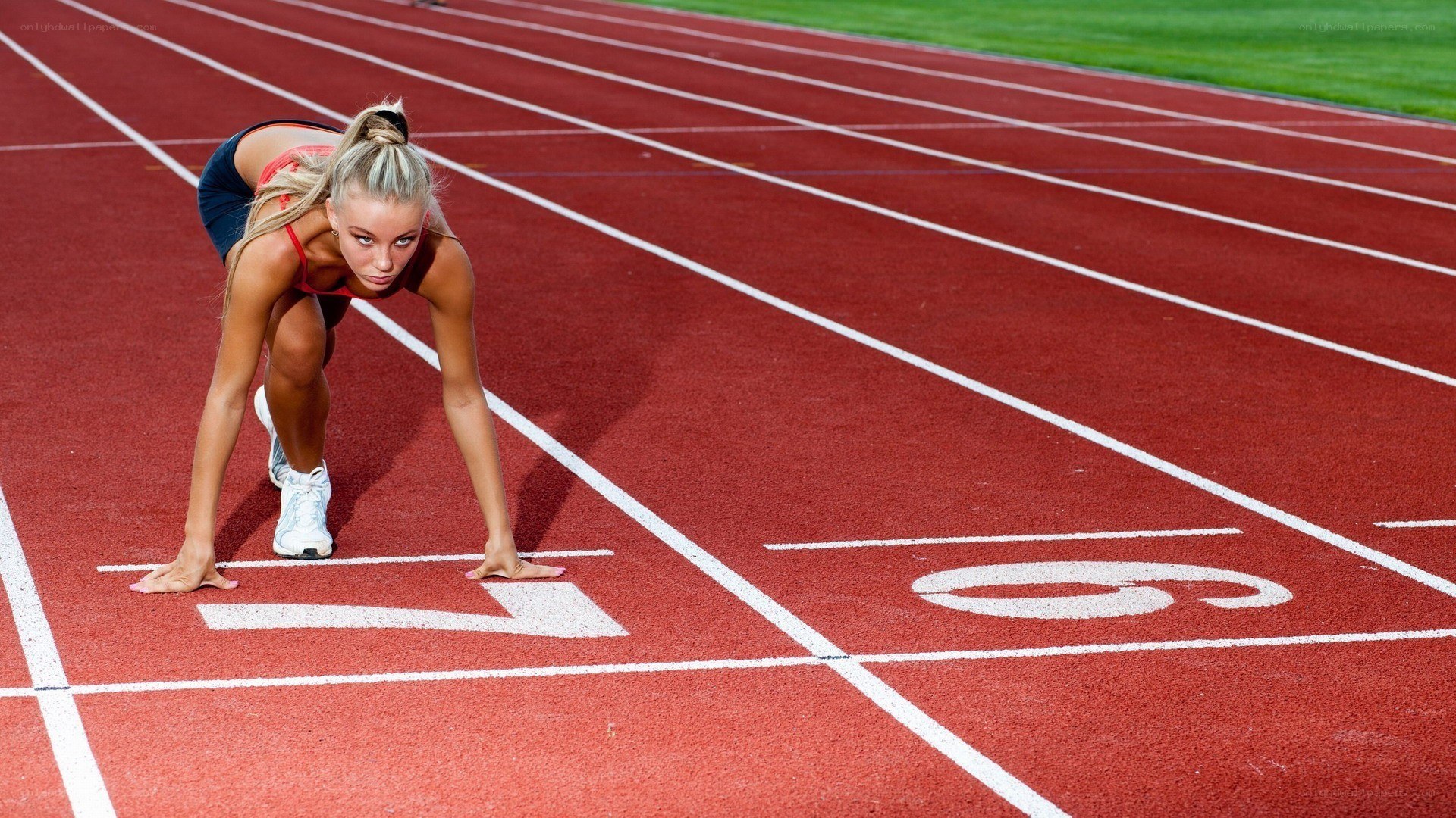 athlete in starting position