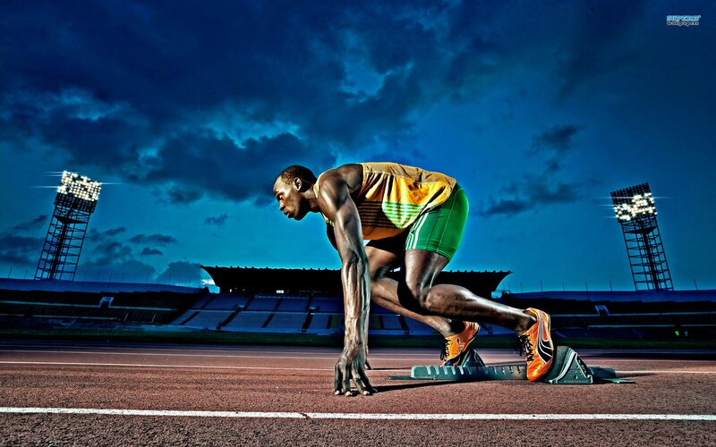 athlete in starting position