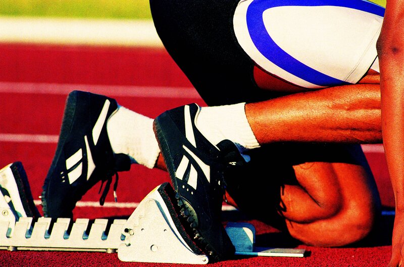 athlete in starting position