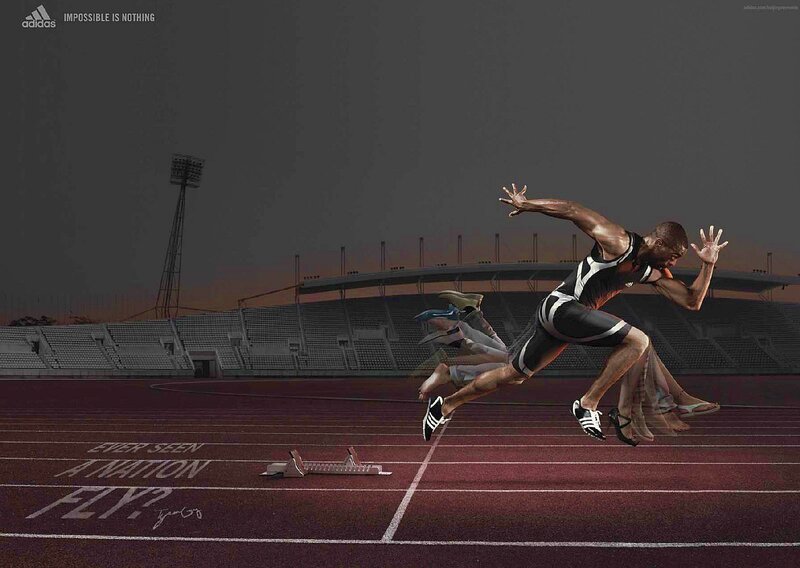 Athlete Running on Track — Black
