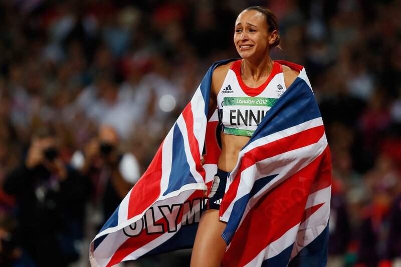 Athlete with Union Jack flag
