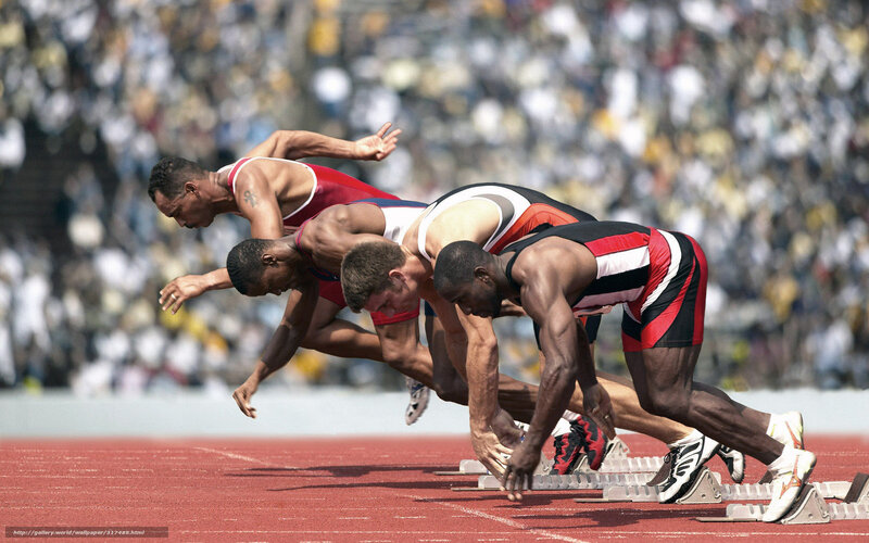 Athletes at Starting Blocks