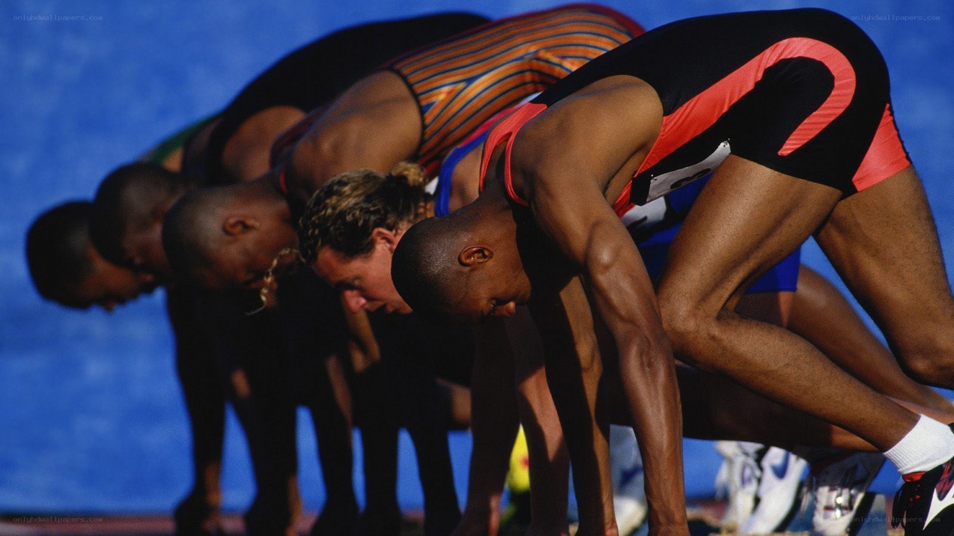 Athletes at the starting line