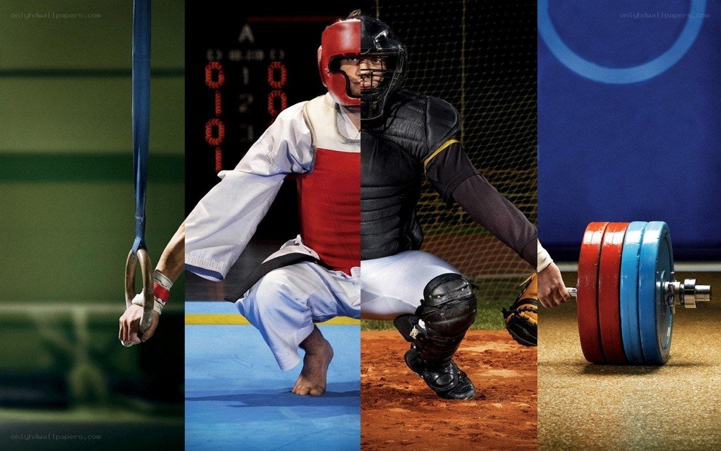Athletes in action collage
