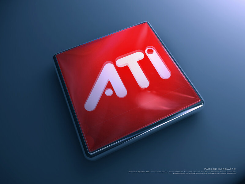 ATI logo on red cube