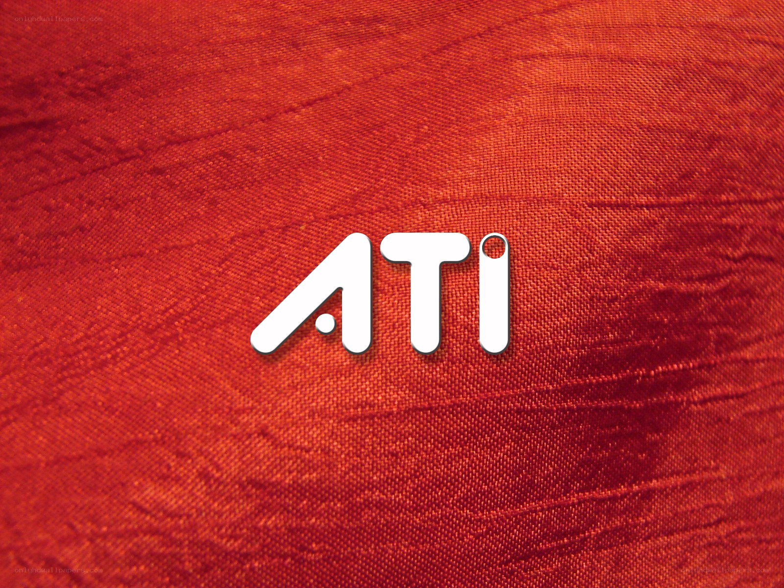 ATI logo on red fabric