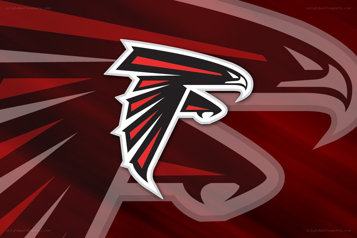 Atlanta Falcons logo on red background
