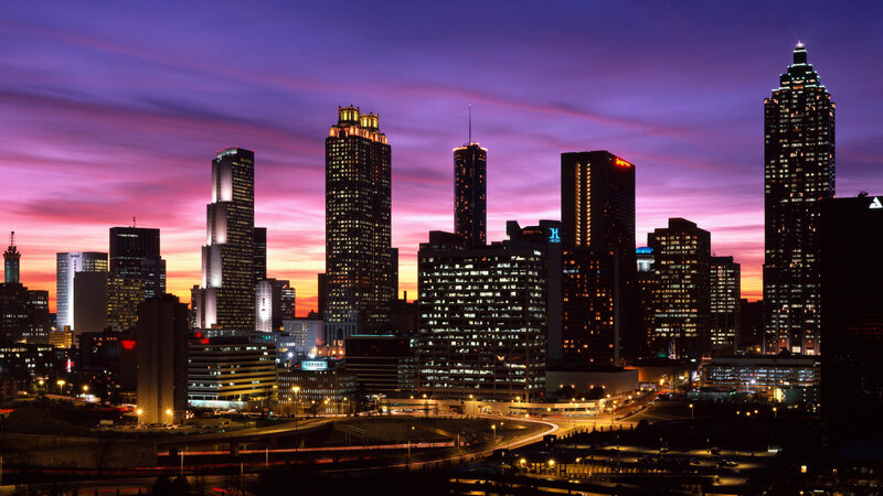 Atlanta skyline at dusk