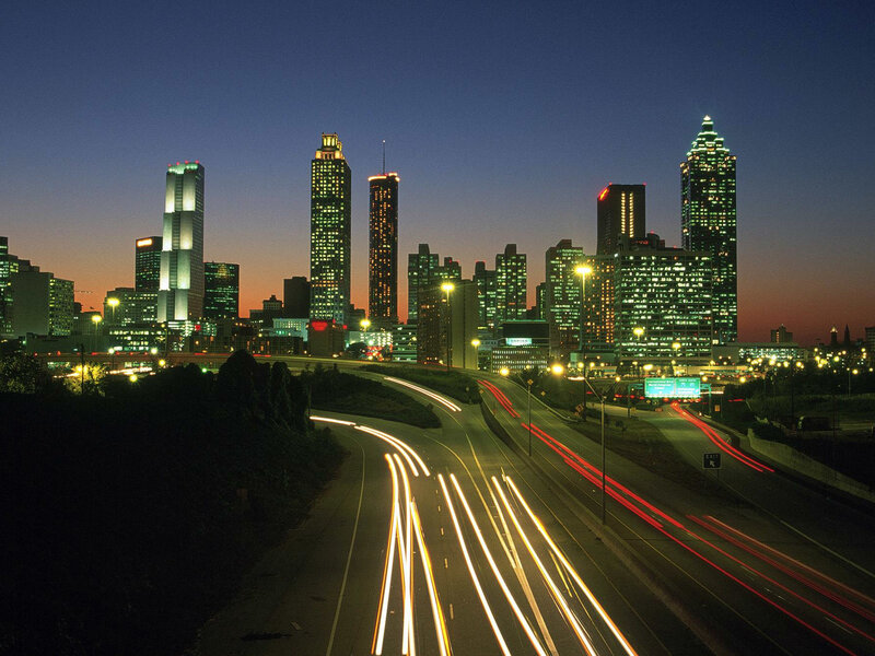 Atlanta skyline at dusk