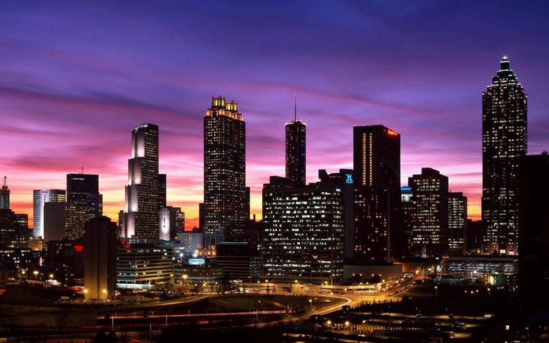 Atlanta skyline at dusk