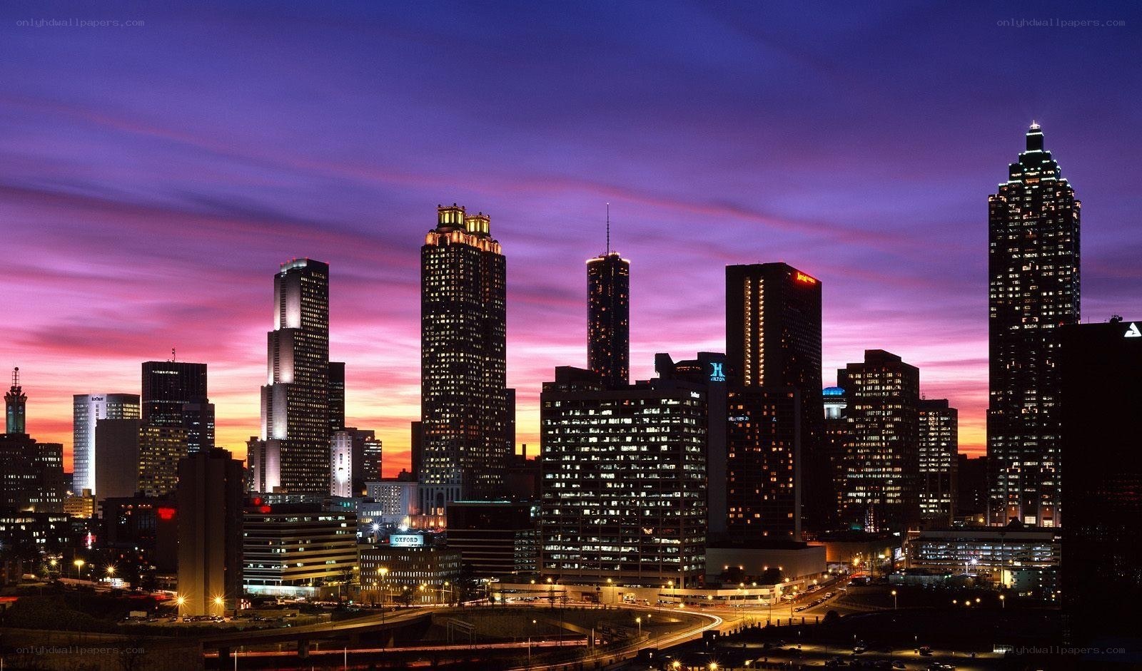 Atlanta skyline at dusk
