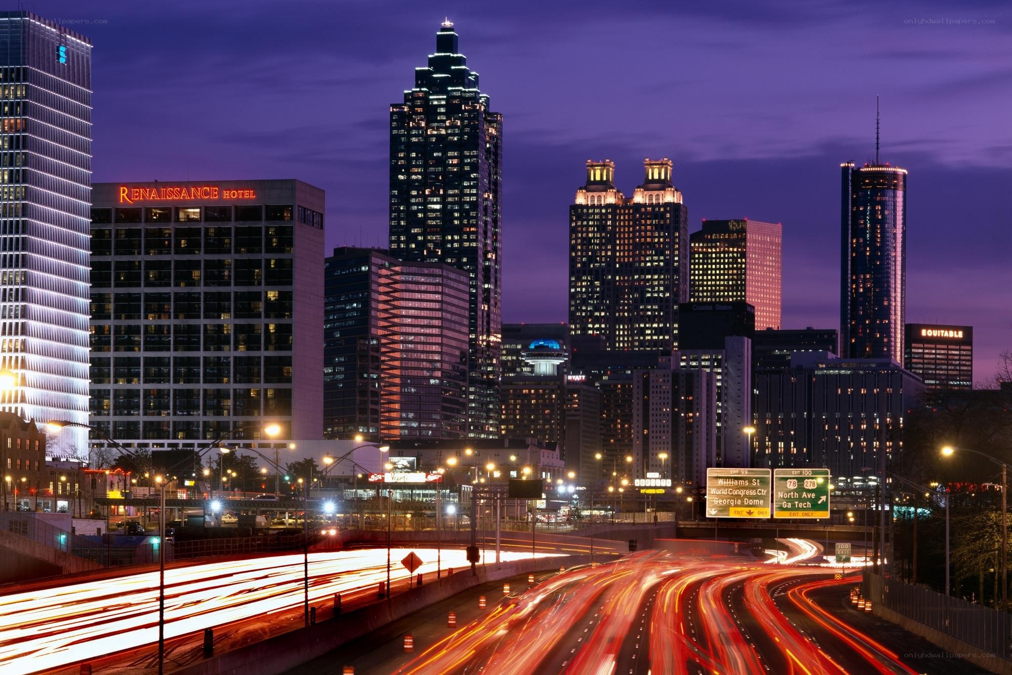 Atlanta skyline at dusk