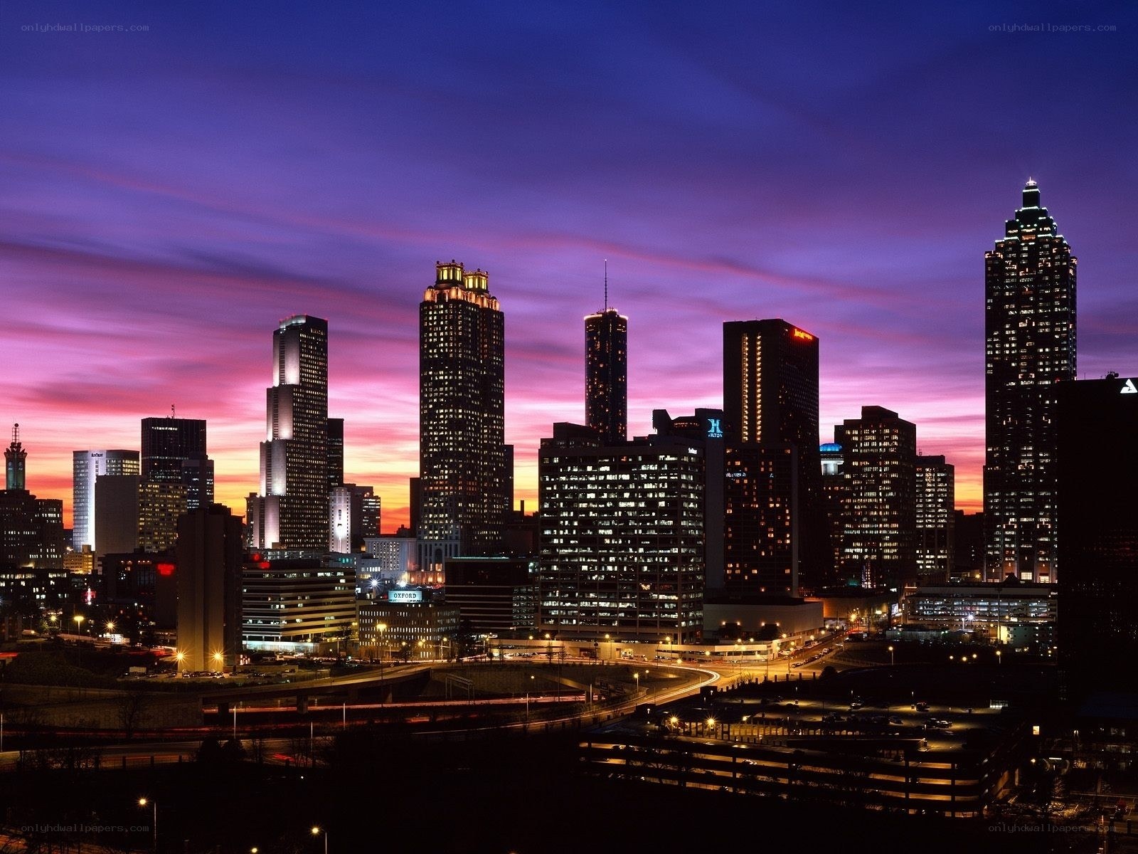 Atlanta skyline at dusk