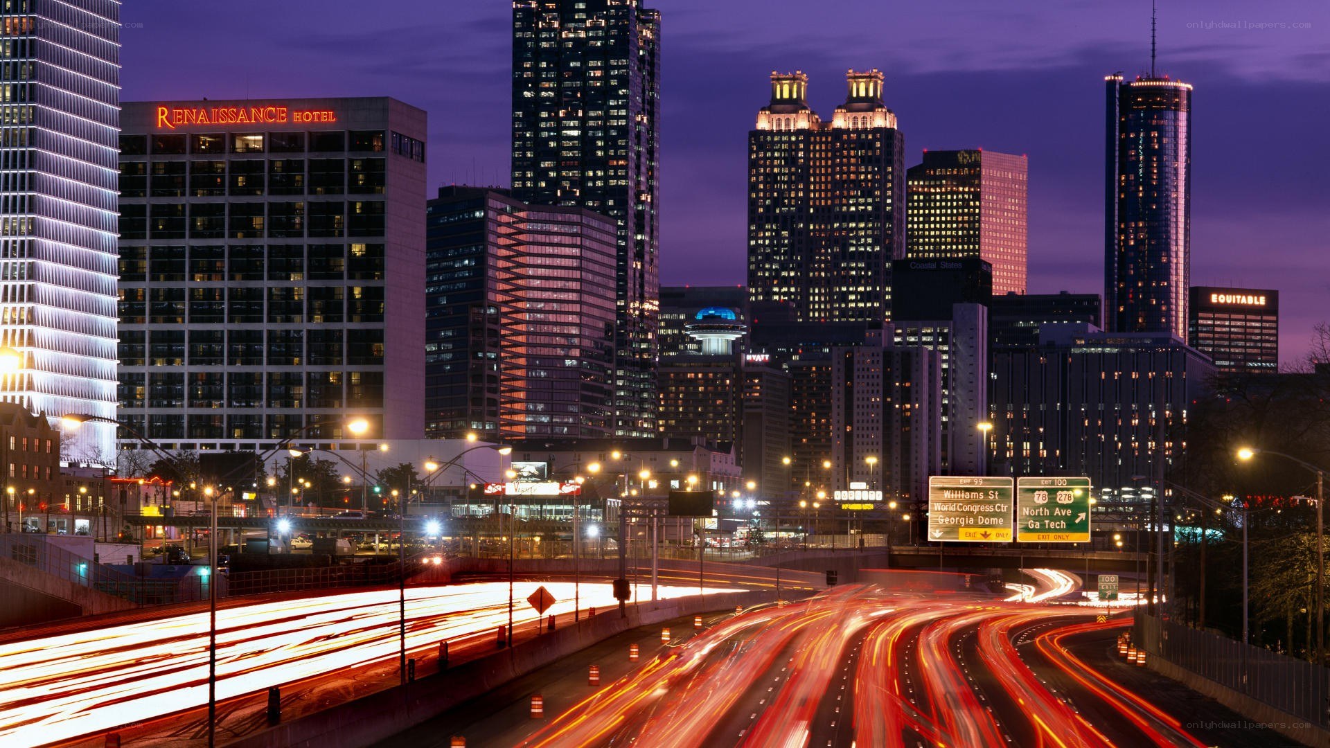Atlanta skyline at dusk