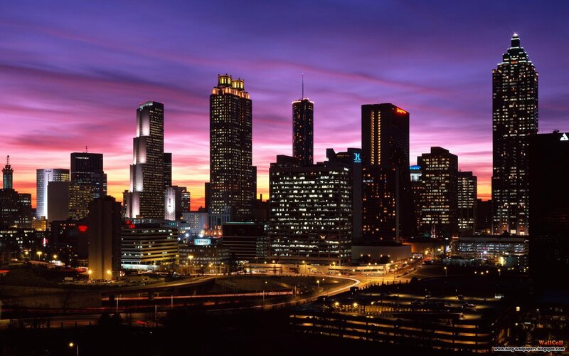 Atlanta skyline at dusk