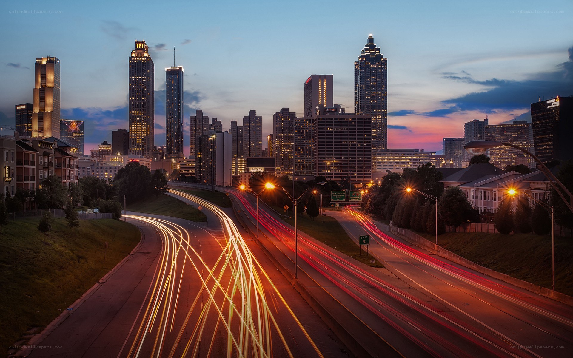 Atlanta skyline at dusk