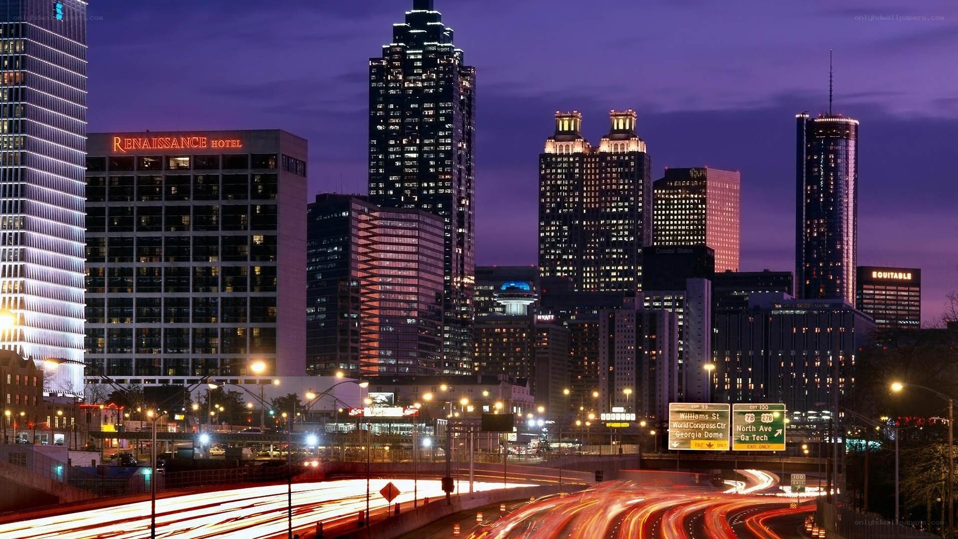 Atlanta skyline at dusk