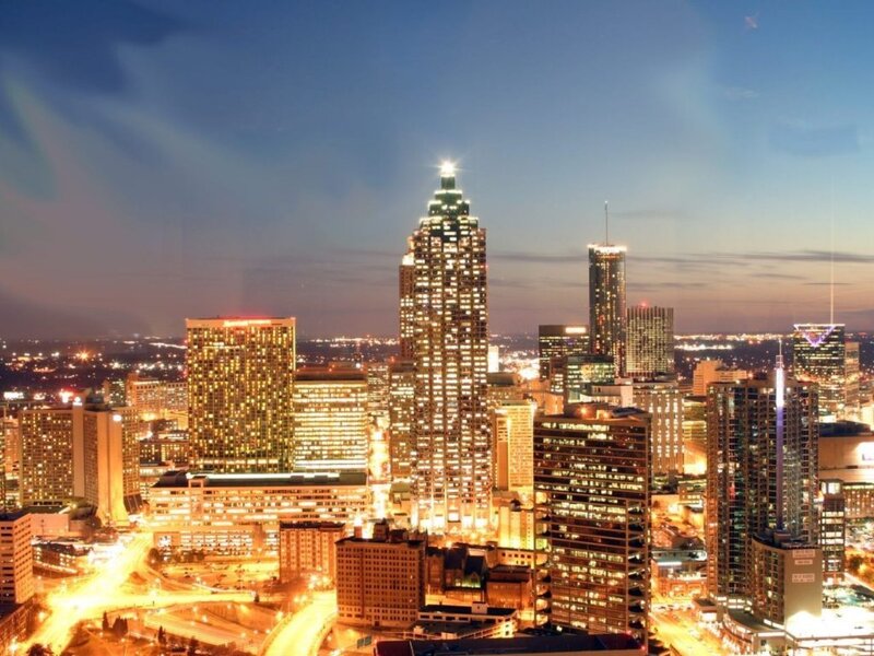 Atlanta skyline at dusk