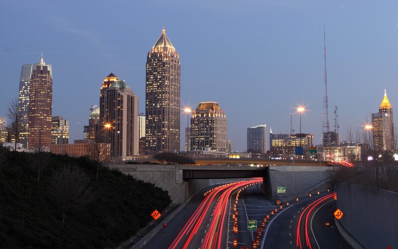 Atlanta Skyline at Dusk — Blue, Calm