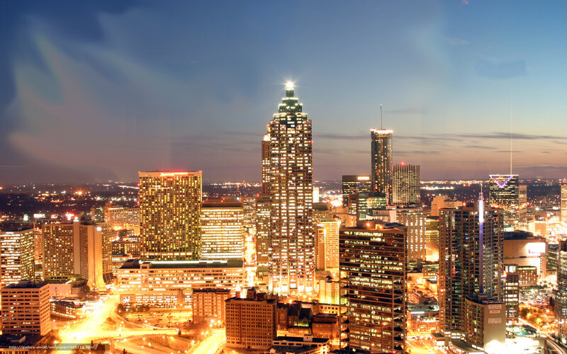 Atlanta Skyline at Dusk — Blue, Dramatic, Night