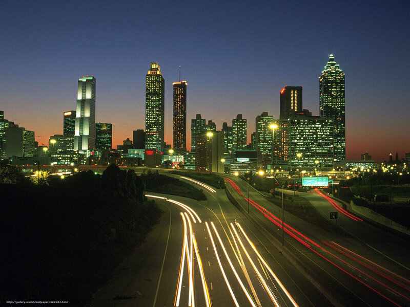 Atlanta Skyline at Dusk — Blue, Dramatic