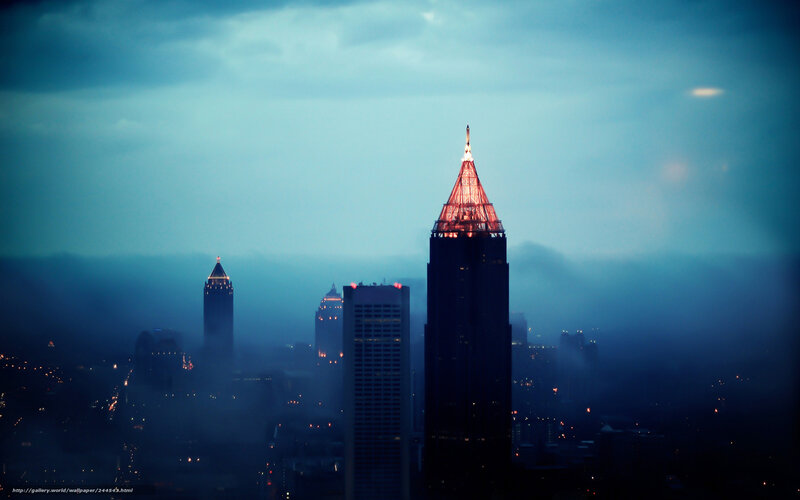 Atlanta Skyline at Dusk — Blue, Moody