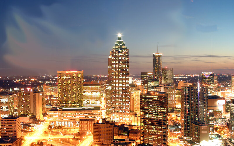 Atlanta Skyline at Dusk — Blue