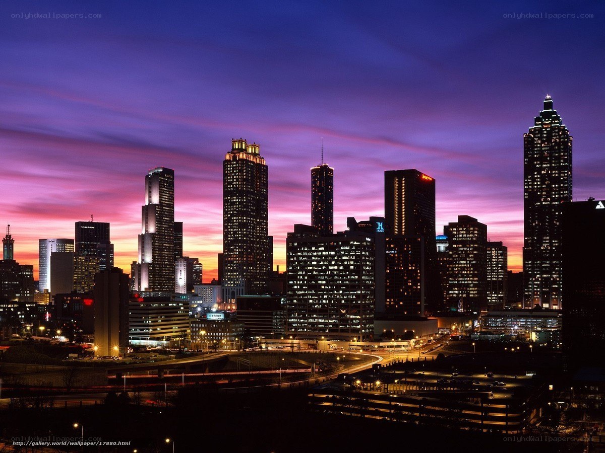 Atlanta skyline at dusk