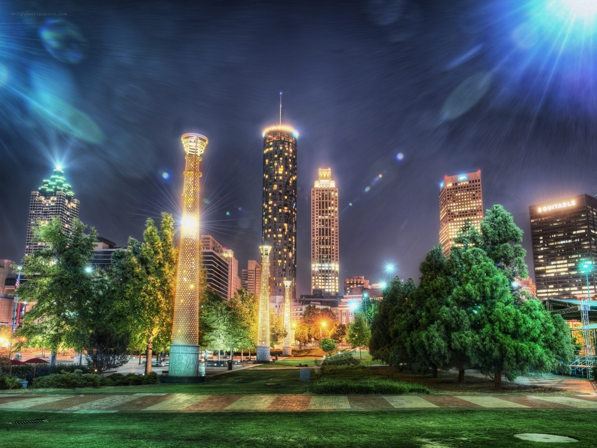Atlanta skyline at night