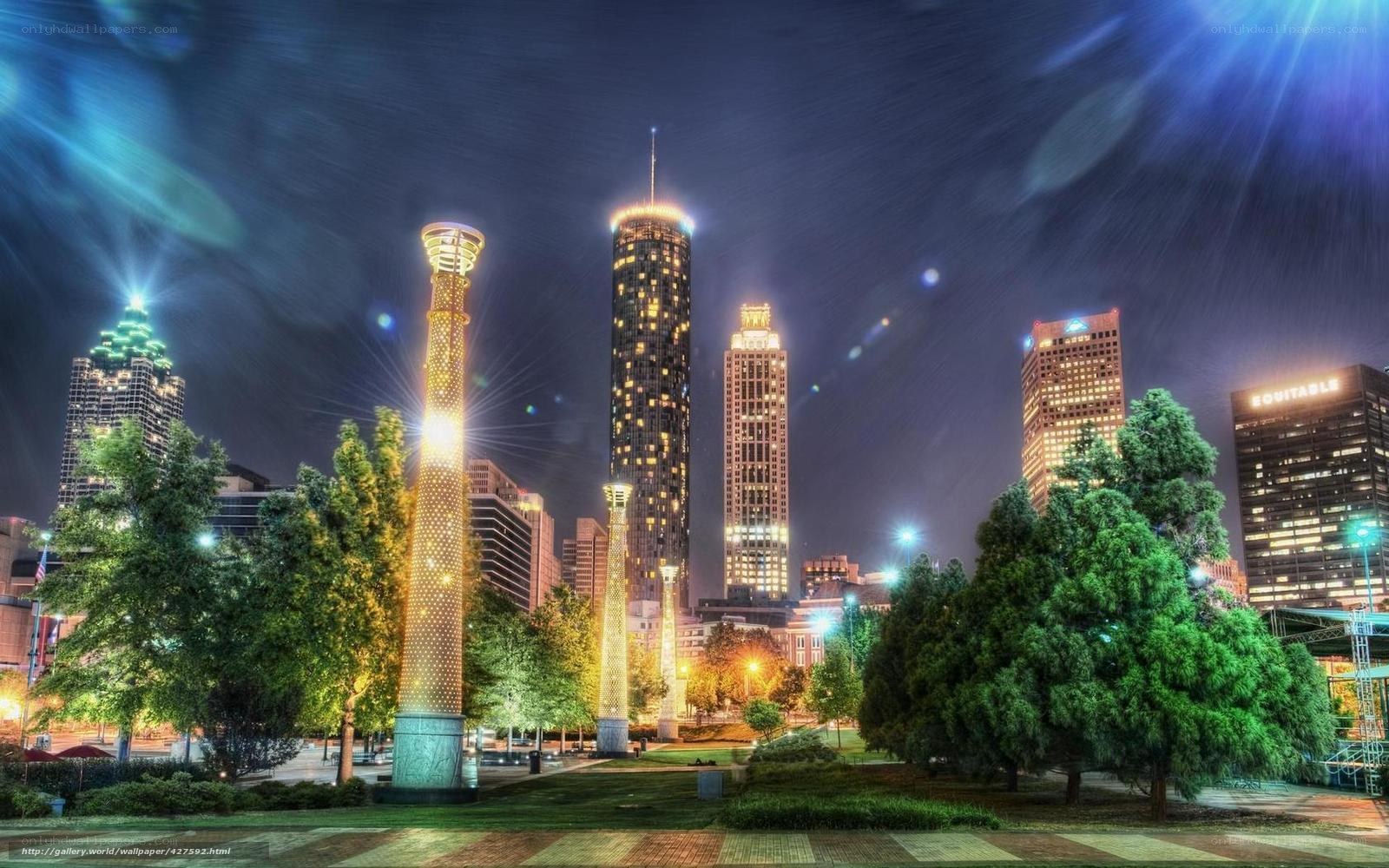 Atlanta skyline at night