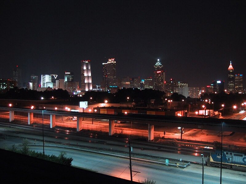 Atlanta Skyline at Night — Black
