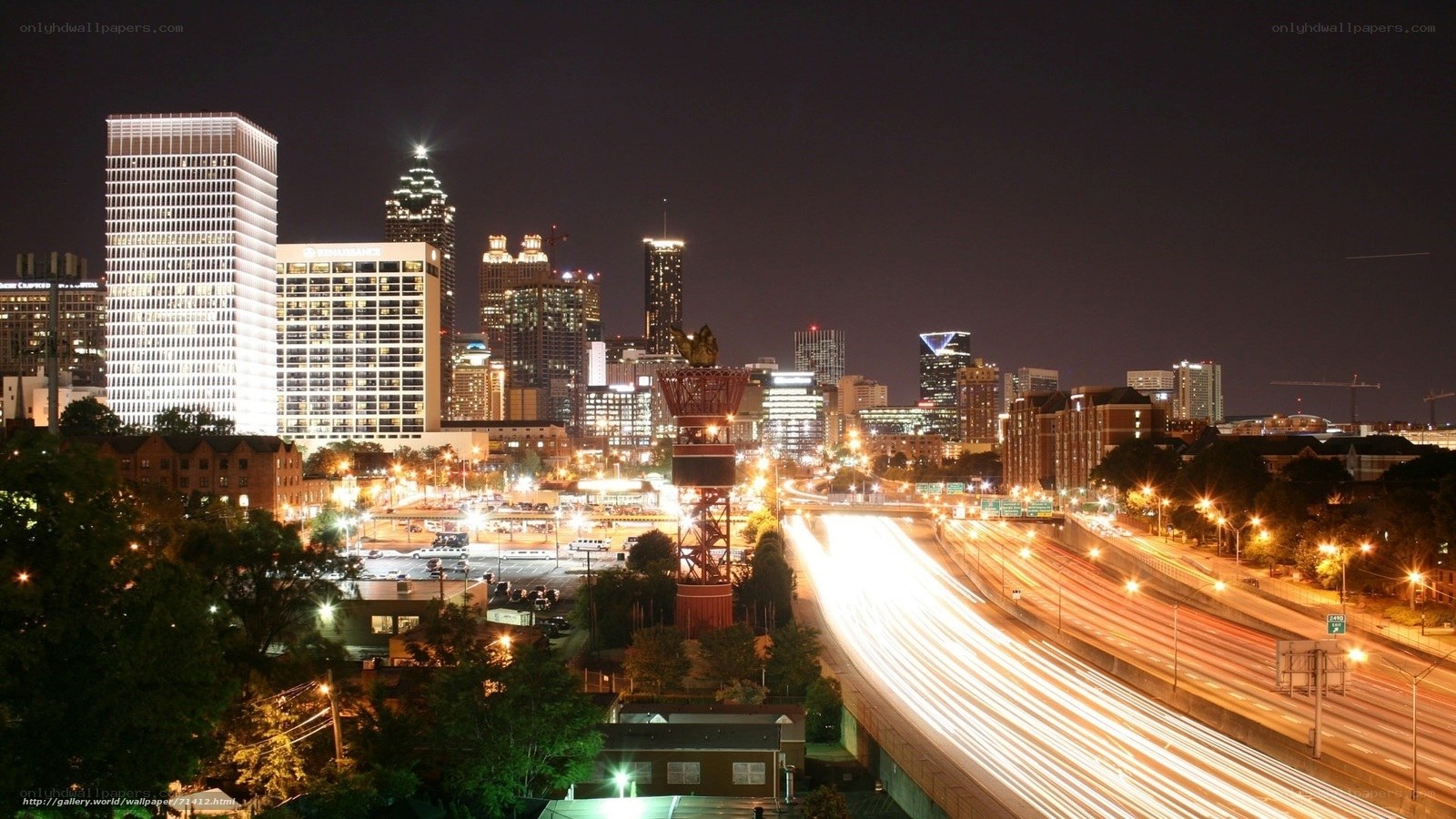 Atlanta skyline at night