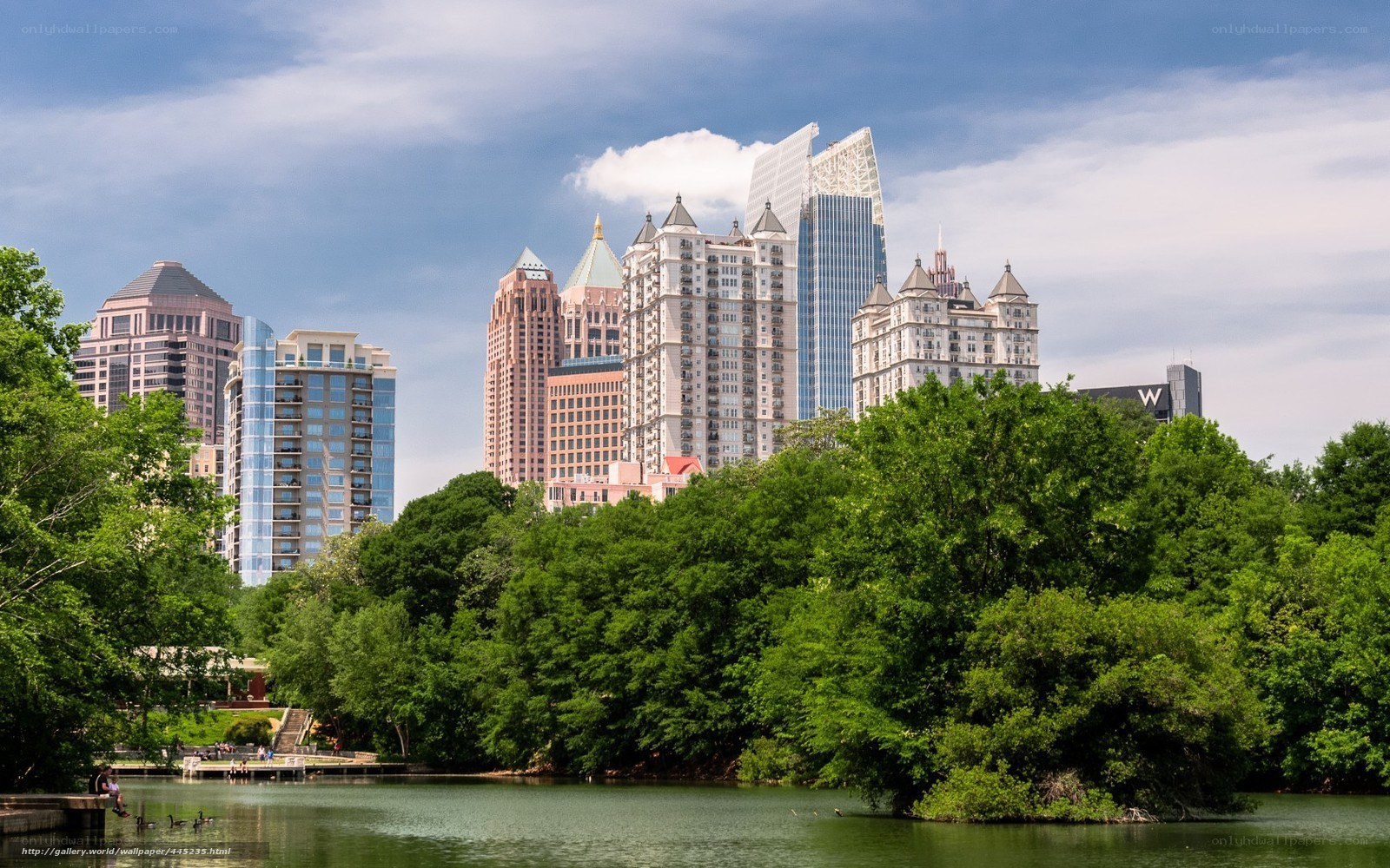 Atlanta skyline from a park