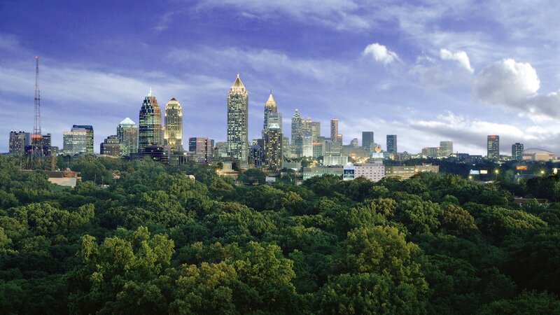 Atlanta Skyline — Green, Serene