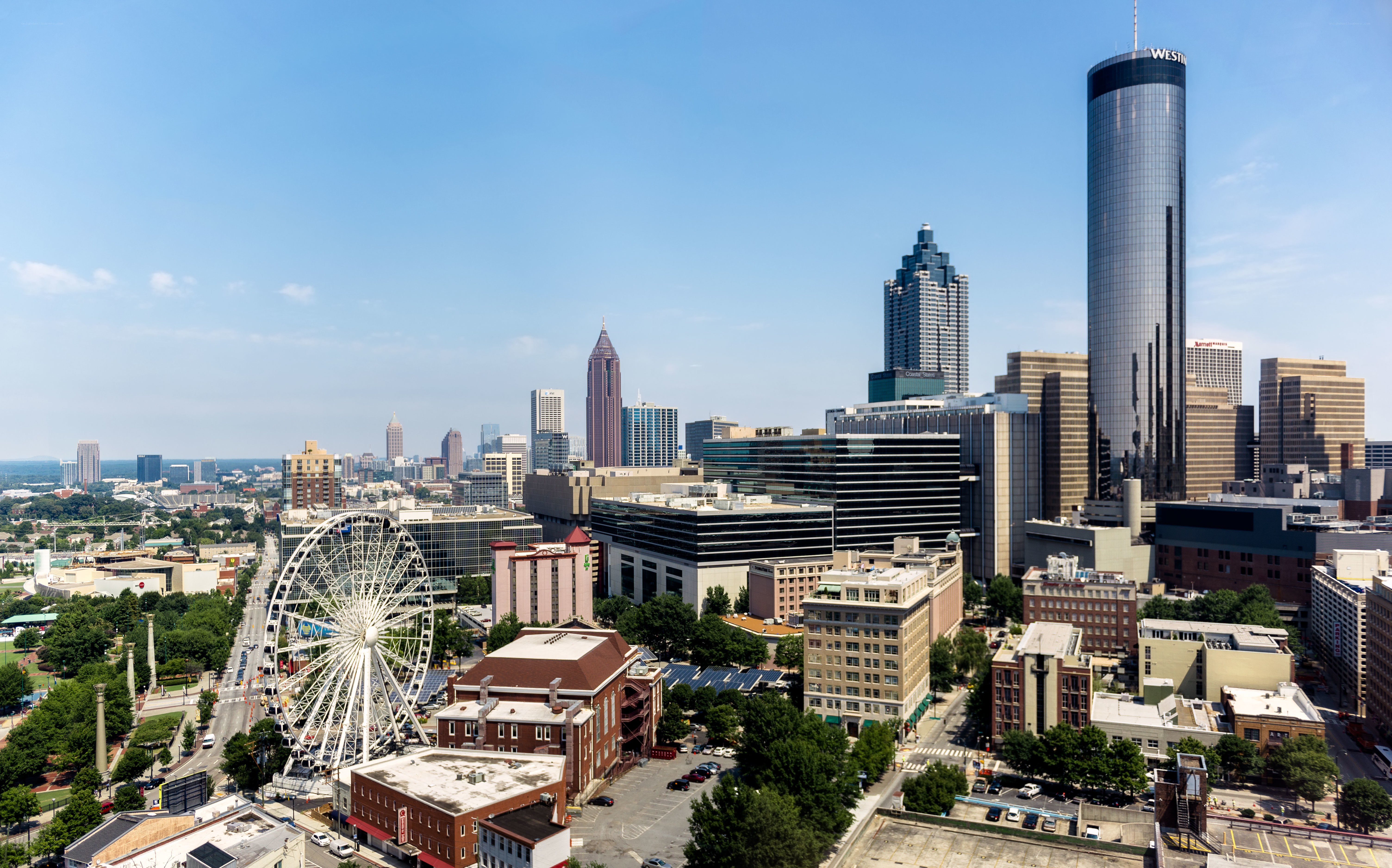 Atlanta skyline with Ferris wheel