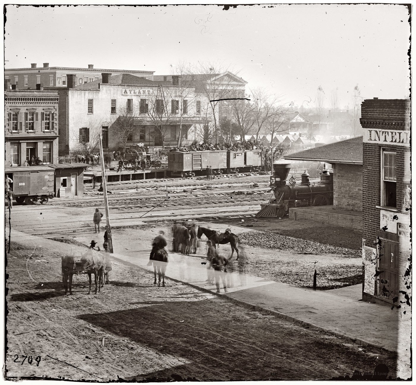 Atlanta train yard in 1860s