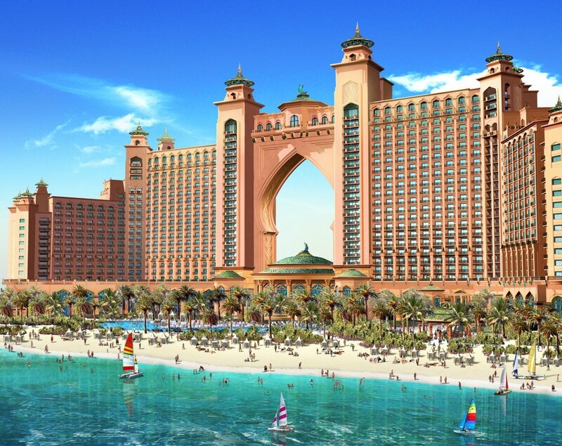 Atlantis Hotel in Dubai — Blue, Serene, Afternoon, 3d Render
