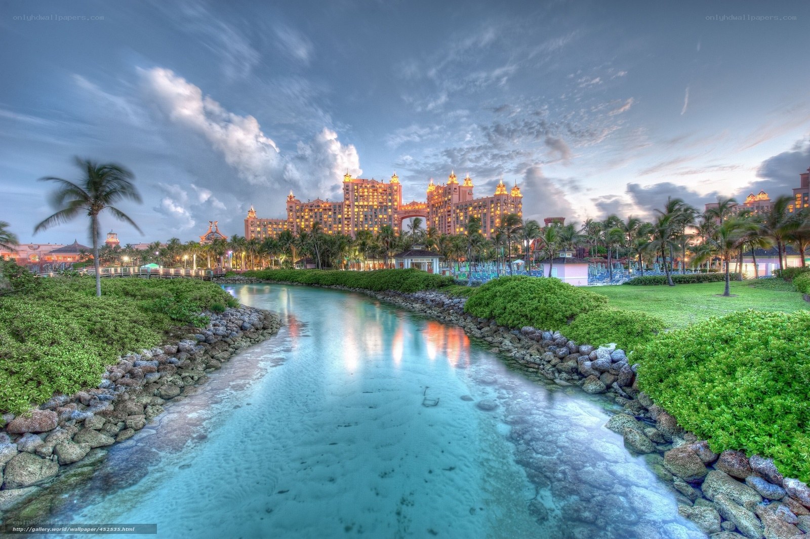 Atlantis resort at dusk