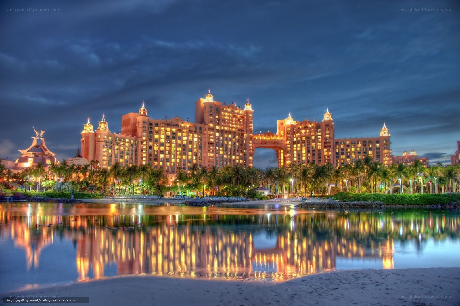 Atlantis resort at dusk