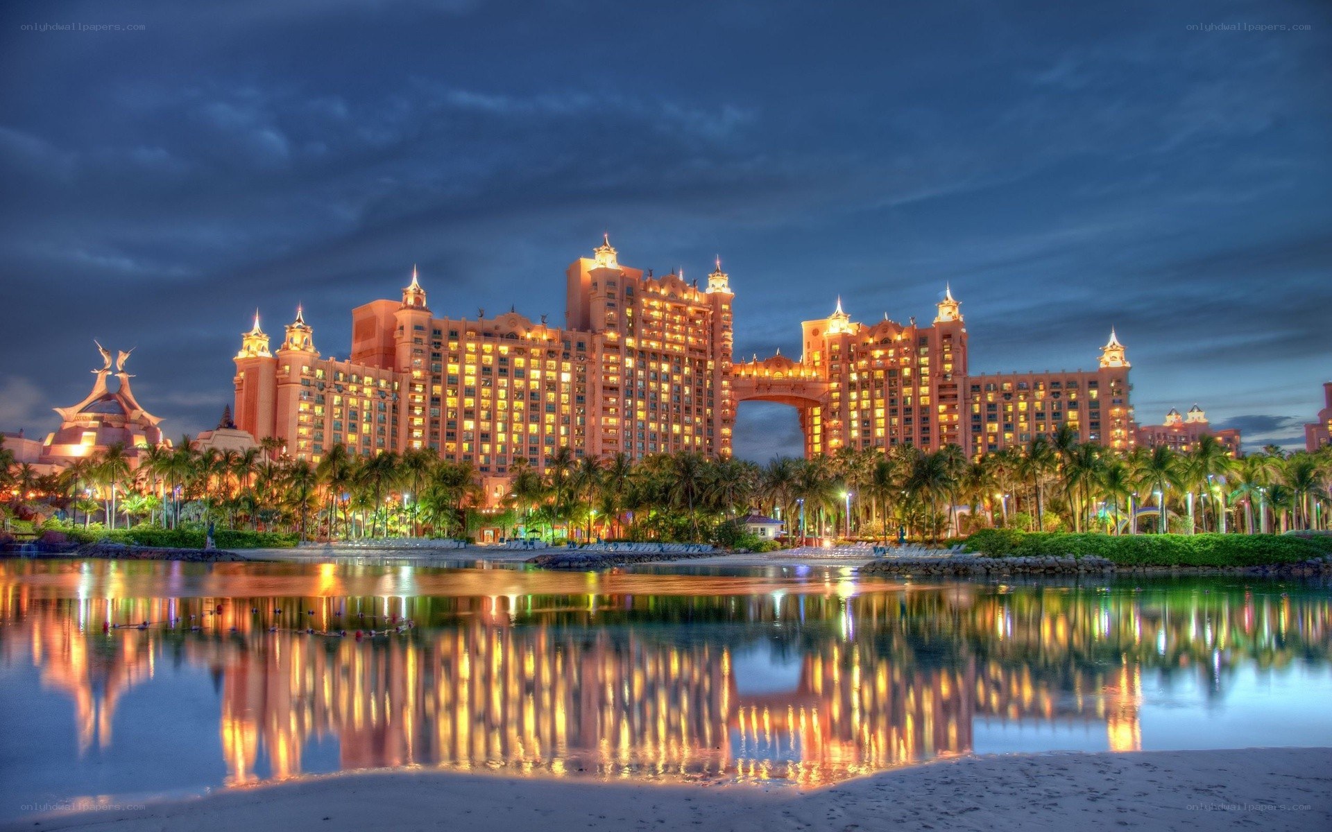 Atlantis resort at dusk