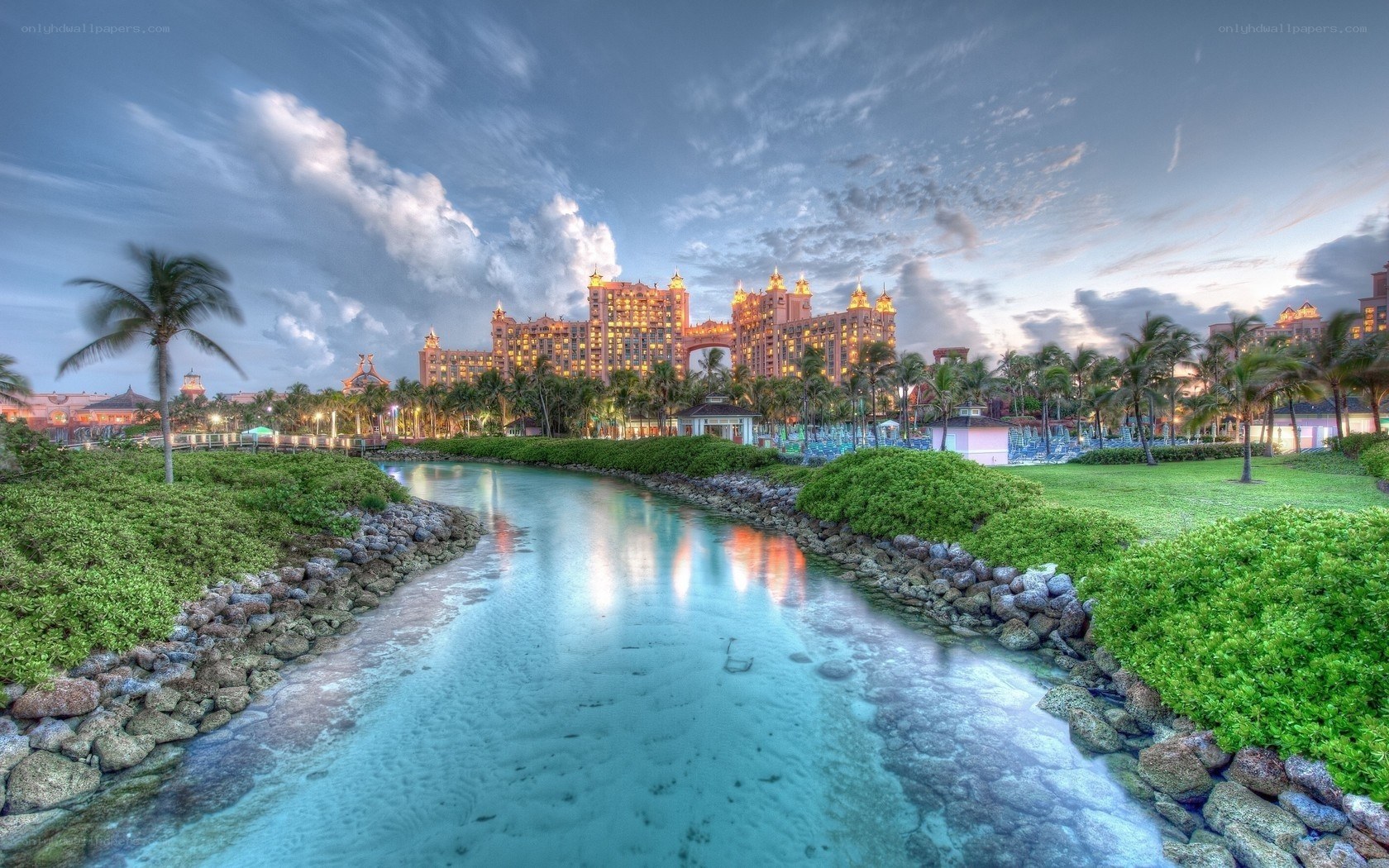 Atlantis resort at dusk
