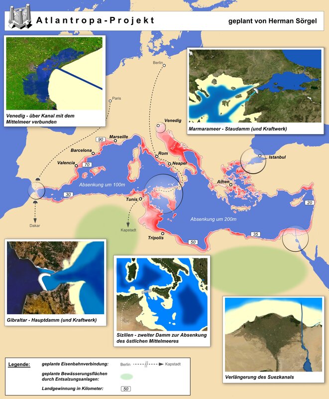 Atlantropa Project map
